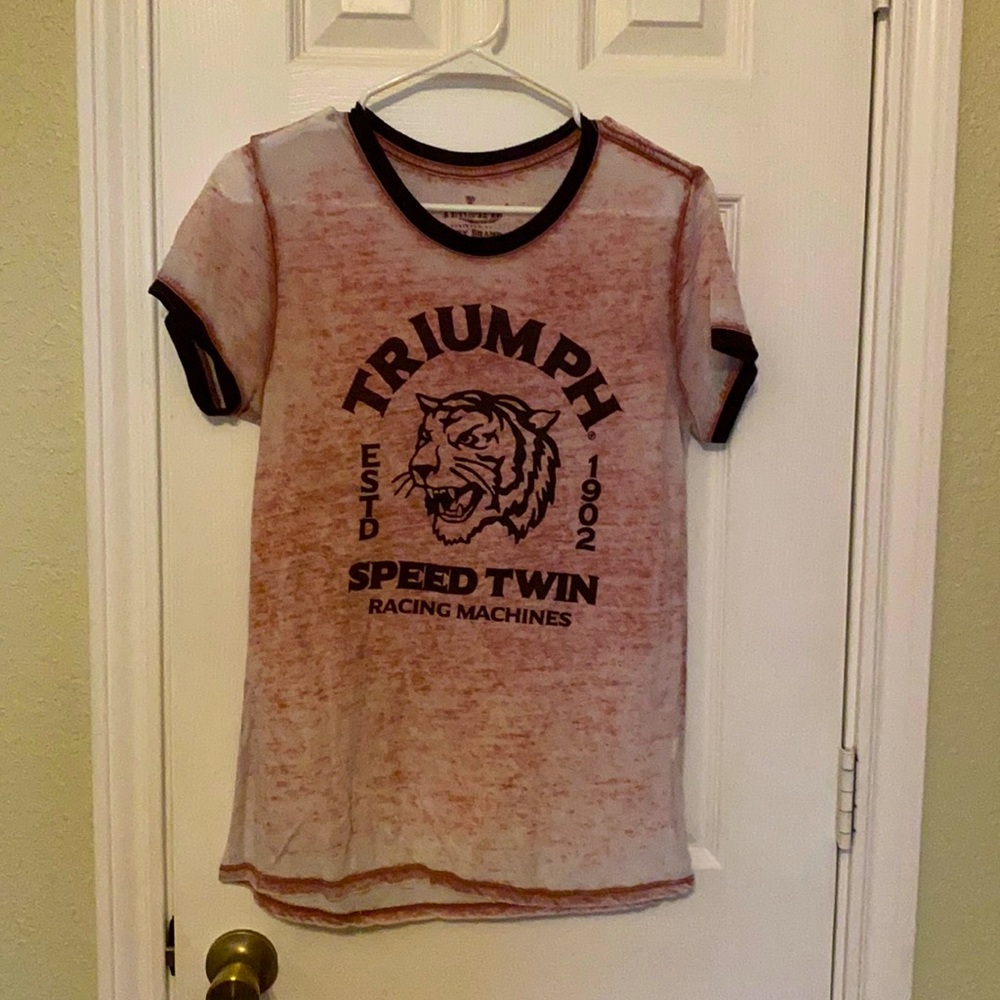 sheer crewneck tee, red